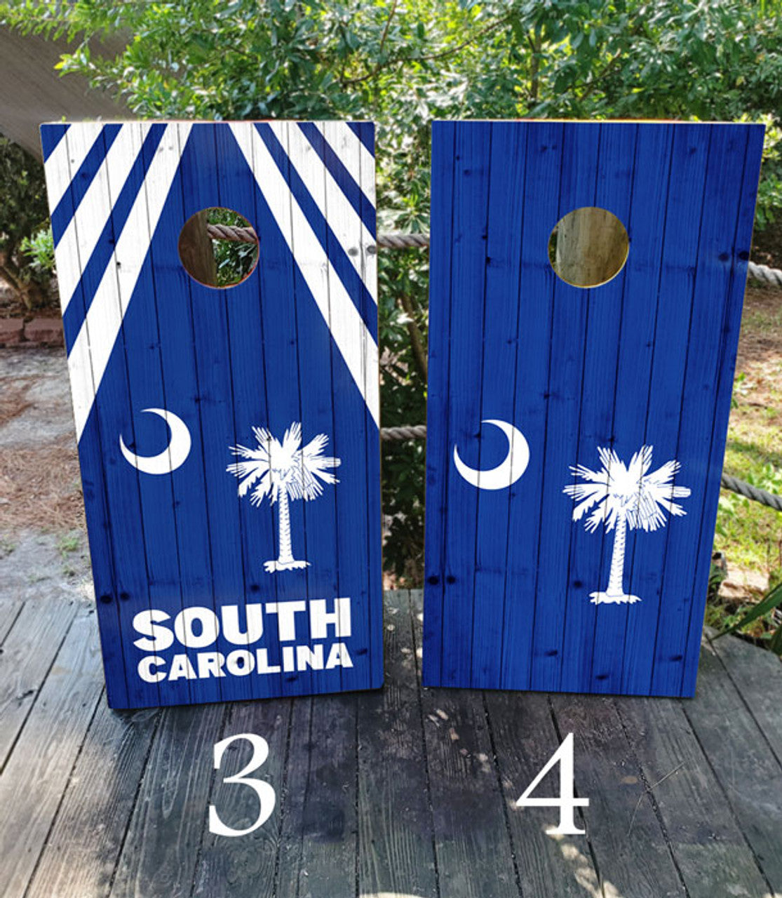 SOUTH CAROLINA FLAG CORNHOLE BOARDS / SET- DESIGNS 3 & 4 / Set