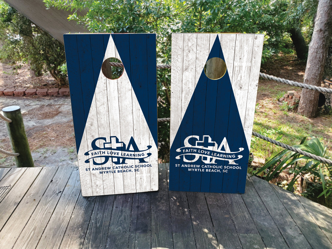 CUSTOM WOOD GRAIN CORNHOLE BOARDS / SET- DESIGN 1 / Set