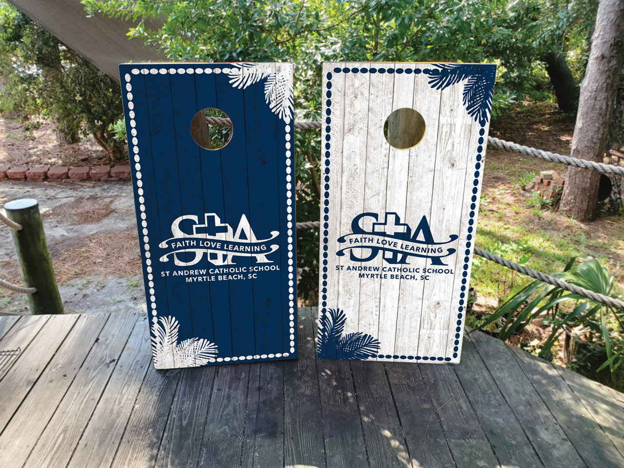 CUSTOM WOOD GRAIN CORNHOLE BOARDS / SET- DESIGN 2 / Set