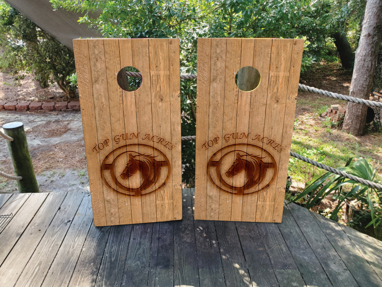 CUSTOM COUNTRY RANCH STYLE CORNHOLE BOARDS / SET/ Set
