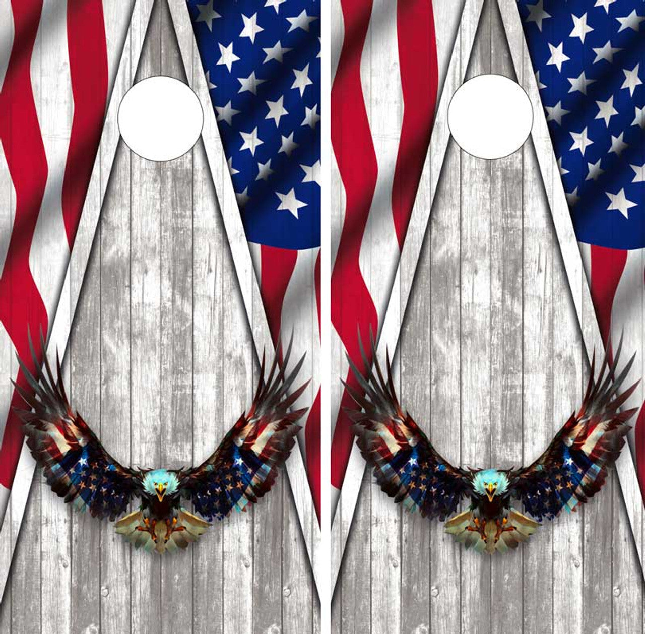 AMERICAN FLAG, EAGLE CORNHOLE BOARDS / SET- DESIGN 3 / Set