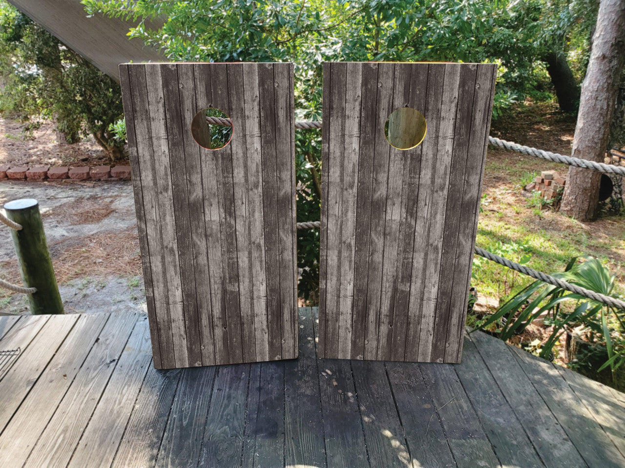 GRAY BARNWOOD CORNHOLE BOARDS / CORNHOLE SET/ Set
