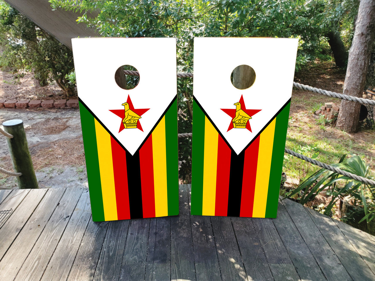 ZIMBABWE FLAG CORNHOLE BOARDS / SET/ Set