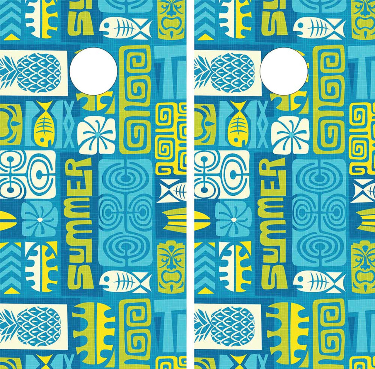 TIKI CORNHOLE BOARDS CORNHOLE BOARDS / SET- DESIGN 1 / Set