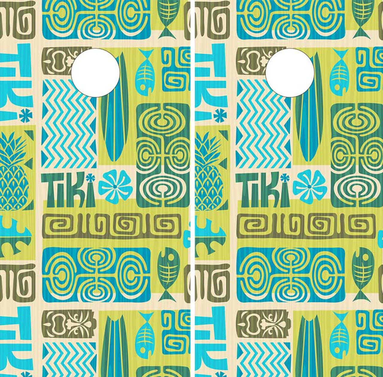 TIKI CORNHOLE BOARDS CORNHOLE BOARDS / SET- DESIGN 3 / Set