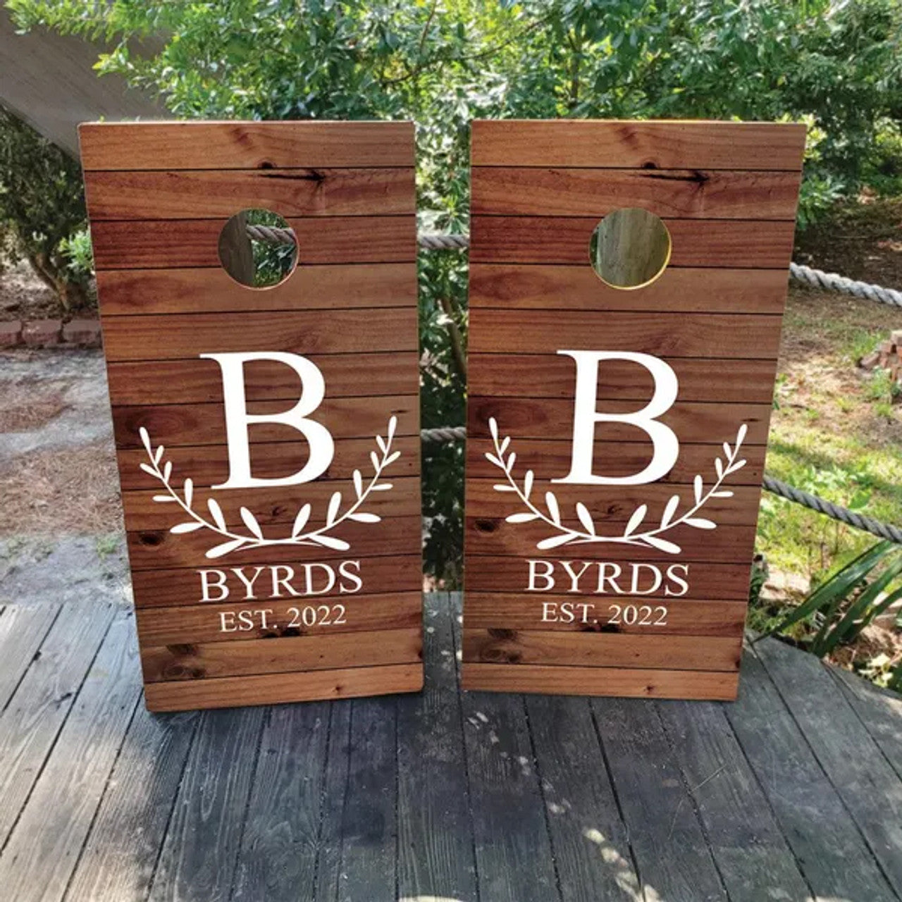 CUSTOM WOOD GRAIN WEDDING CORNHOLE BOARDS / SET/ Set