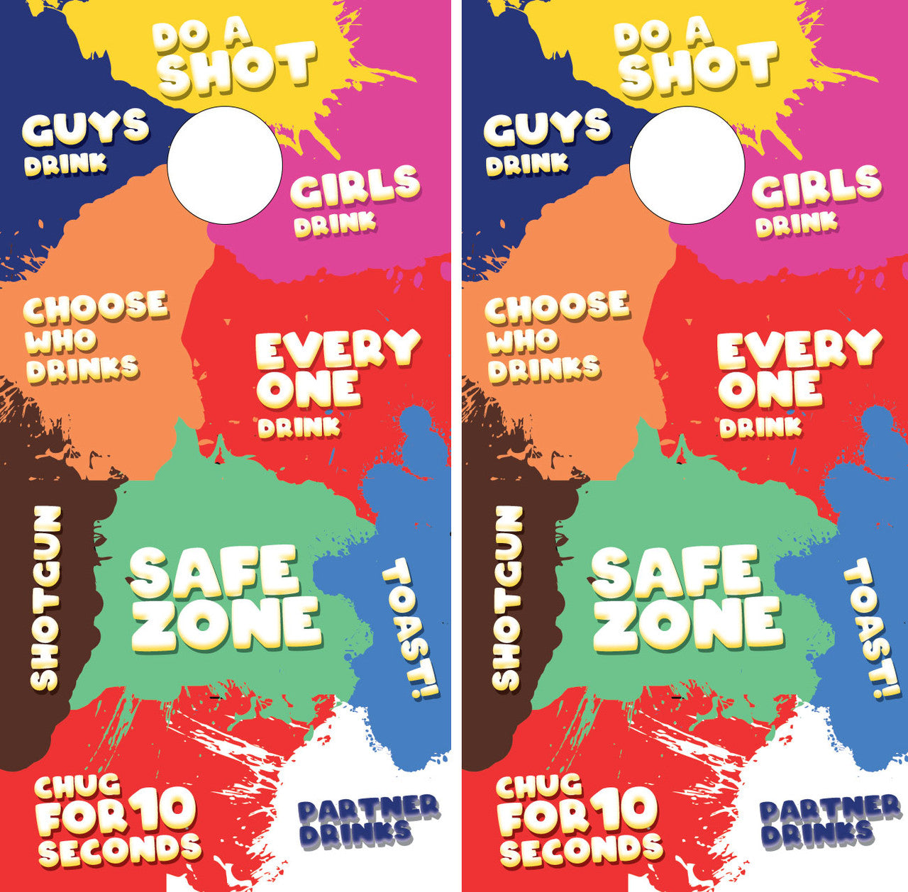 DRINKING GAME CORNHOLE BOARDS / SET- DESIGN 1 / Set