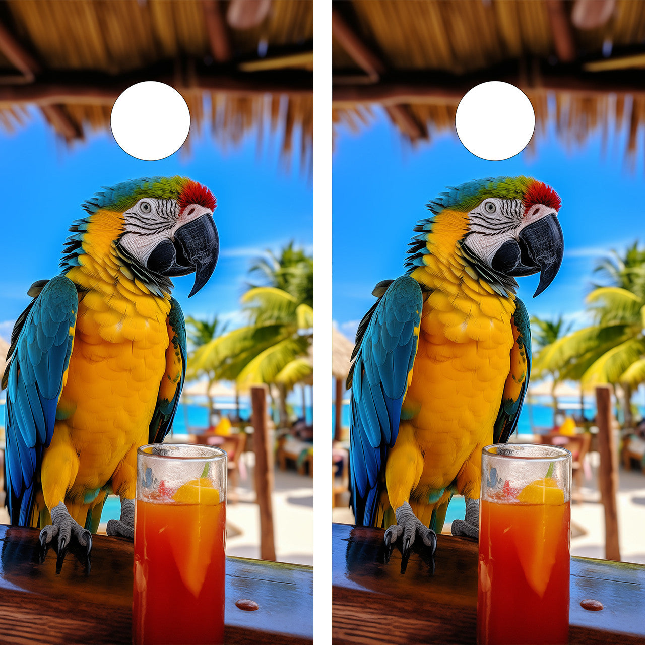 FUNNY PARROT CORNHOLE BOARD BOARDS / SKIN - DESIGN 2 / Set