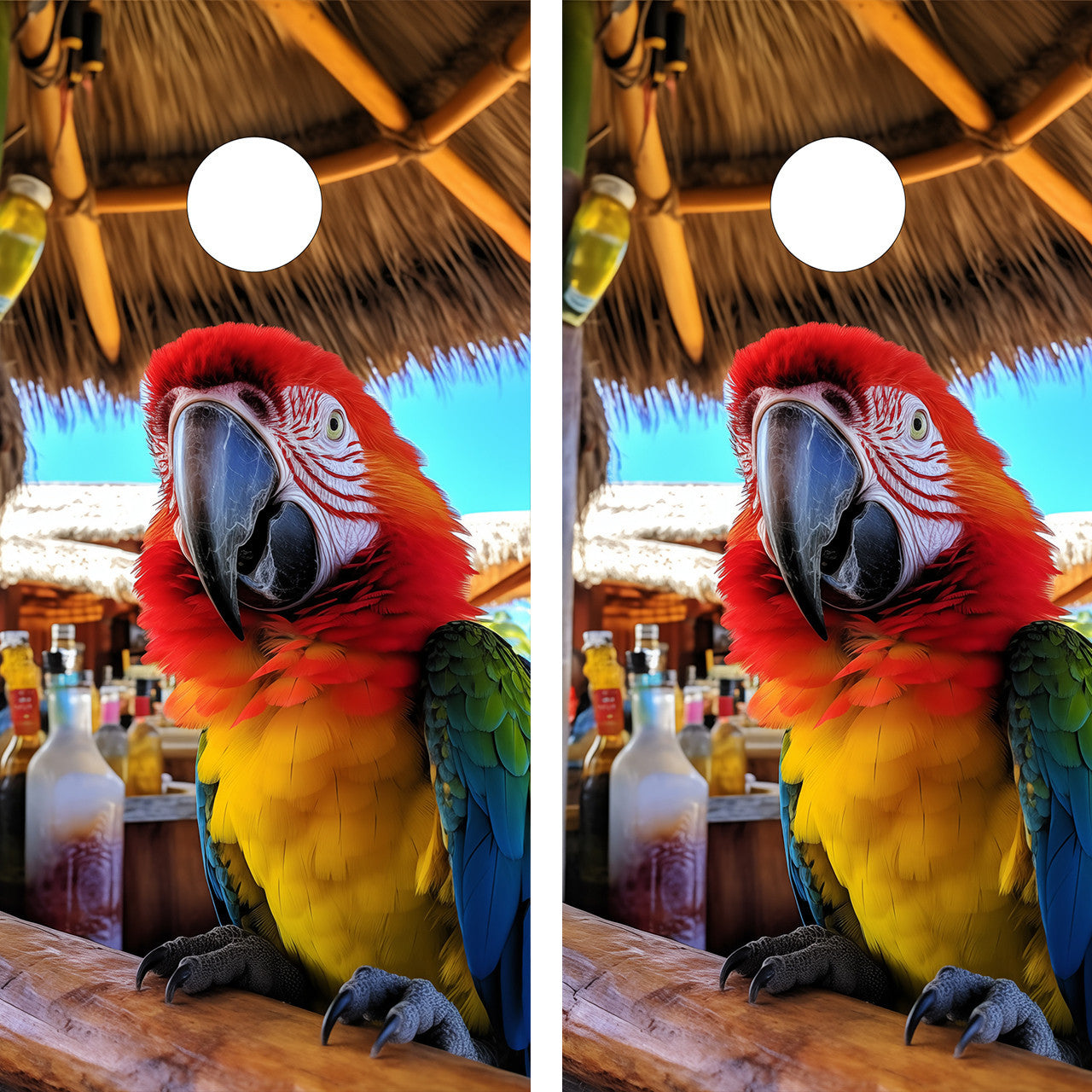 FUNNY PARROT CORNHOLE BOARD BOARDS / SKIN - DESIGN 3 / Set