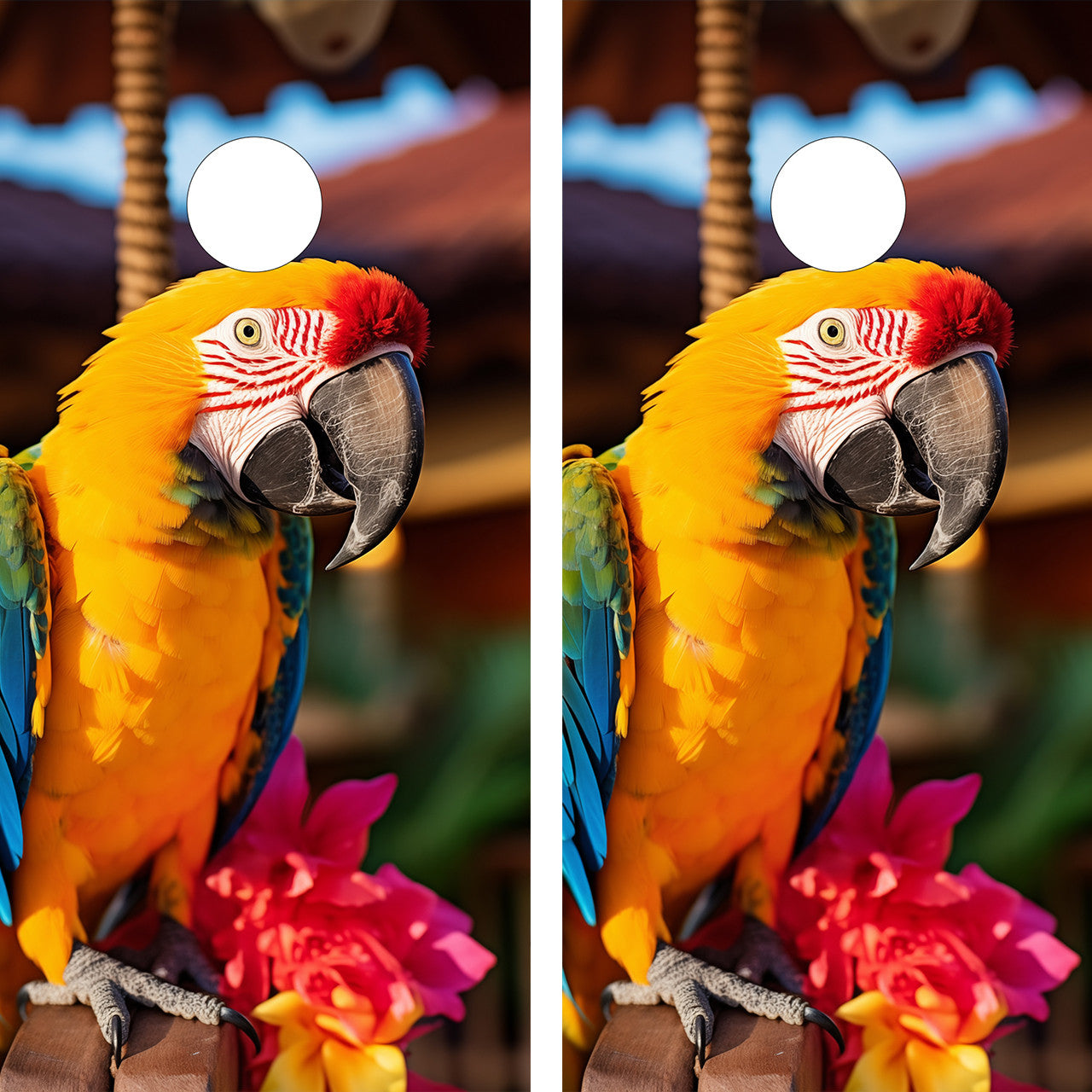 FUNNY PARROT CORNHOLE BOARD BOARDS / SKIN - DESIGN 1 / Set