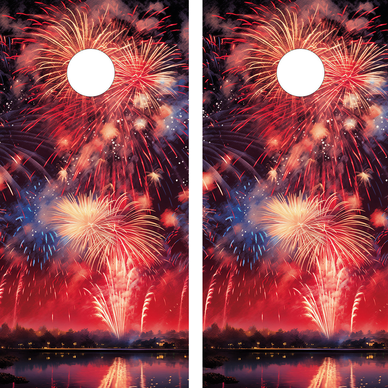 FIREWORKS CORNHOLE BOARDS / SET- DESIGN 1 / Set