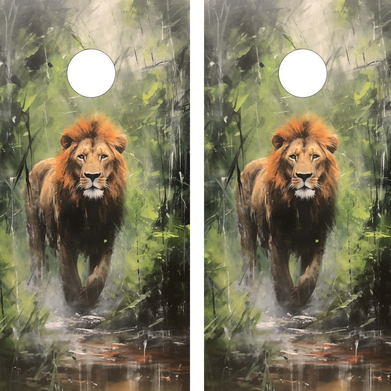 MAJESTIC LION CORNHOLE BOARDS / SET- DESIGN 2 / Set