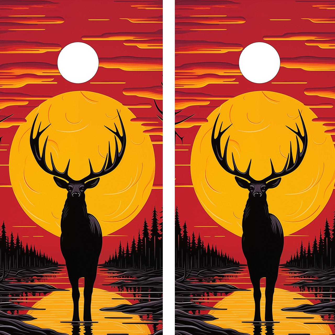 WILD MOOSE CORNHOLE BOARDS / CORNHOLE SET- DESIGN 4 / Set