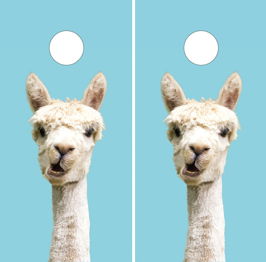 SUPER CUTE ALPACA CORNHOLE BOARDS / SET/ STICKERS / DECALS / Set
