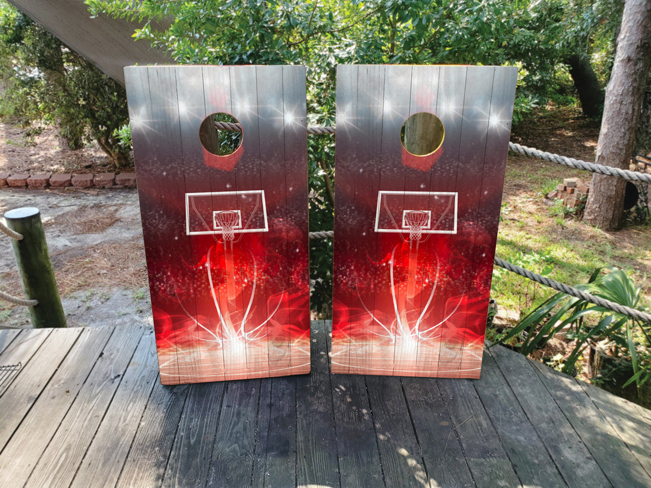 BASKETBALL COURT CORNHOLE BOARDS / SET/ Set