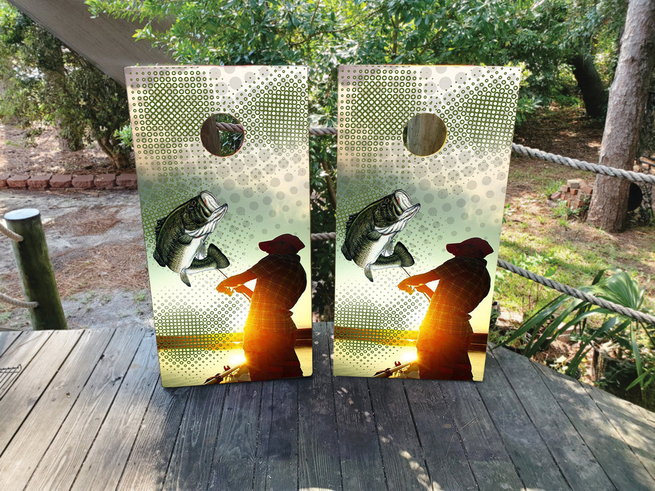 BASS FISHING CORNHOLE BOARDS / SETDESIGN 2 / Set