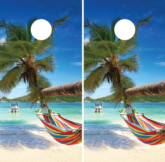 BEACH HAMMOCK CORNHOLE BOARDS / SET/ Set