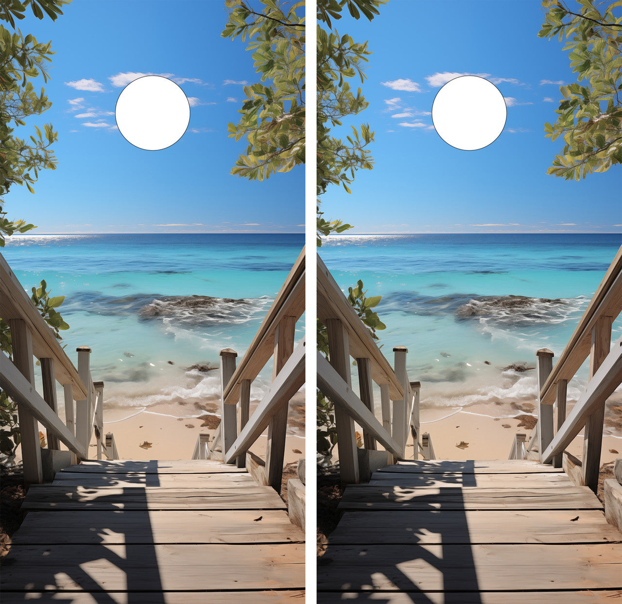 BEACH STEPS CORNHOLE BOARDS / SET/ Set