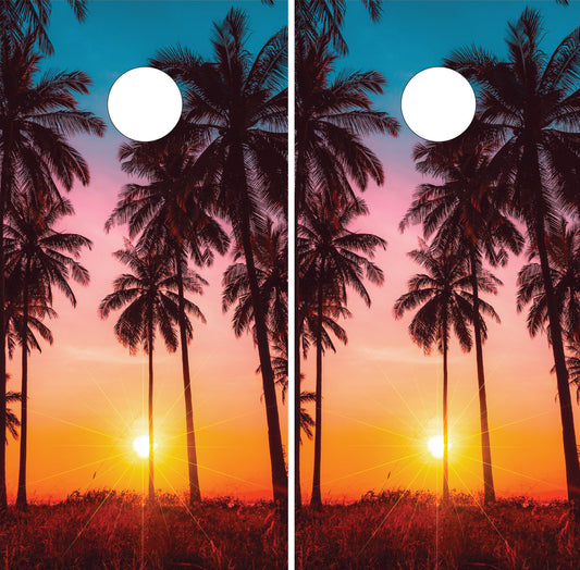 SUNSET BEACH  CORNHOLE BOARDS / SET- DESIGN 2 / Set