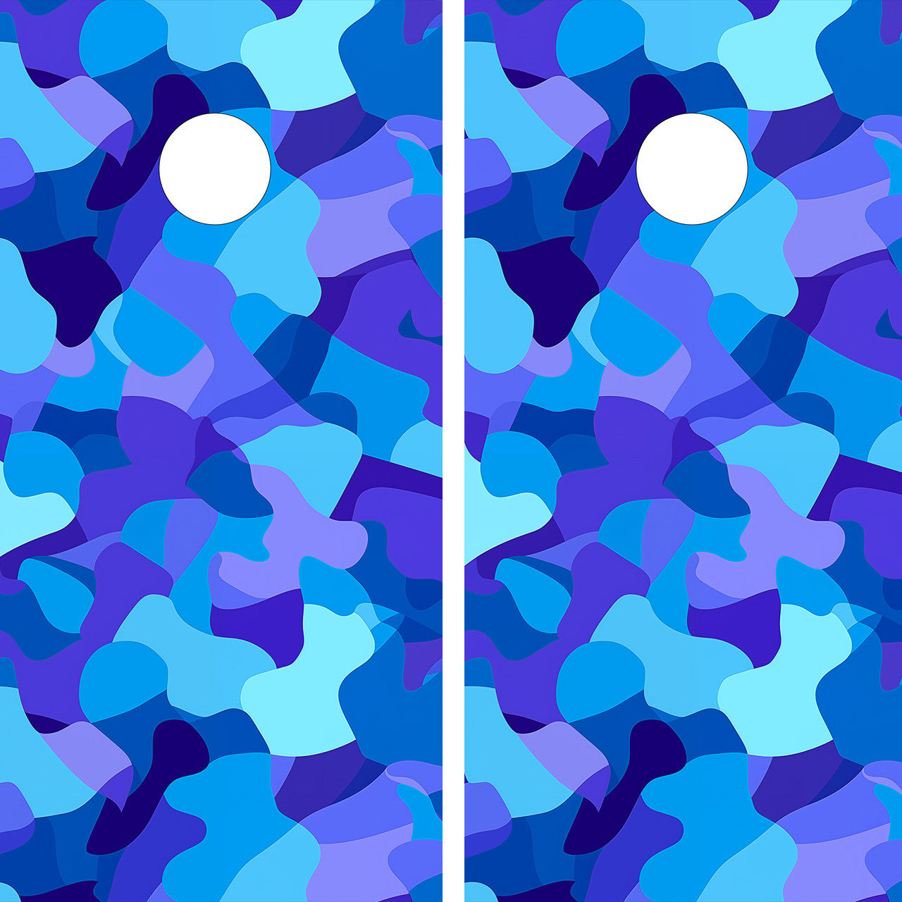BLUE CAMOUFLAGE CORNHOLE BOARDS / CORNHOLE SET- DESIGN 1 / Set
