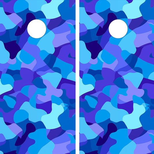 BLUE CAMOUFLAGE CORNHOLE BOARDS / CORNHOLE SET- DESIGN 1 / Set