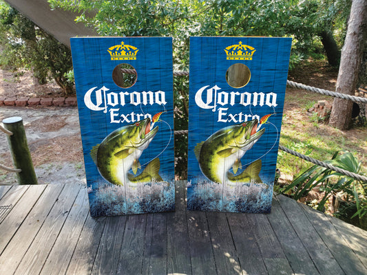KEYSTONE LIGHT CORNHOLE BOARDS / SET/ FISHING THEMED / Set