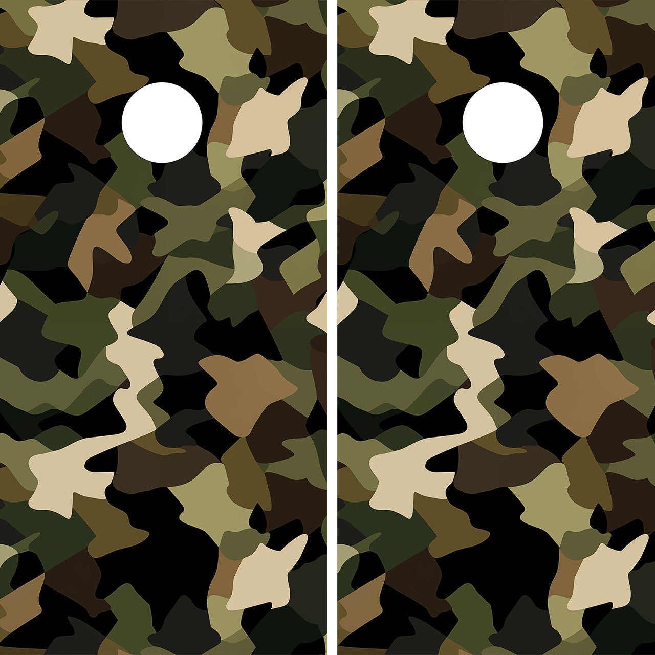 GREEN CAMOUFLAGE CORNHOLE BOARDS / CORNHOLE SET- DESIGN 2 / Set