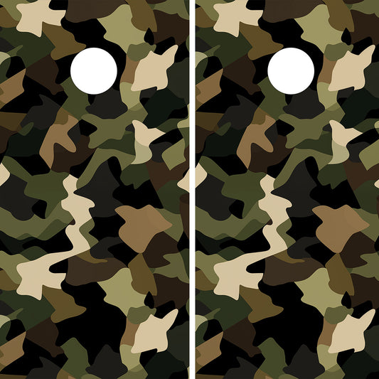 GREEN CAMOUFLAGE CORNHOLE BOARDS / CORNHOLE SET- DESIGN 2 / Set