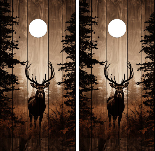 DEER IN THE WOODS CORNHOLE BOARDS / CORNHOLE SET- DESIGN 20 / Set