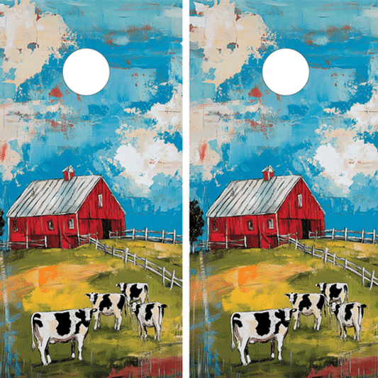 FARM AND COW PAINTING CORNHOLE BOARDS / SET/ Set